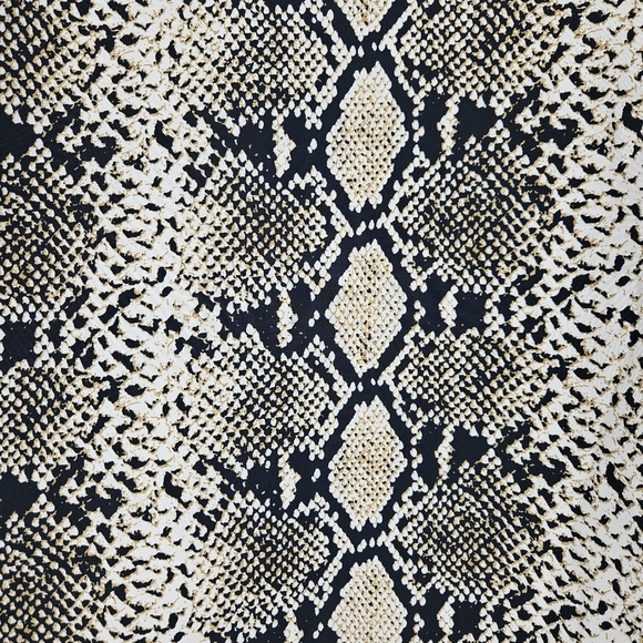 T Tahari Midi Slip Skirt Gold Tan Black Snake Snakeskin Pull On Stretch Waist XS - Picture 2 of 7